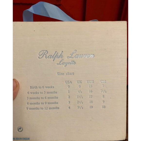 NIB Ralph Lauren Layette Size 1 6 Weeks -3 Months Baby Shoes Embroidered Pony - Picture 7 of 7